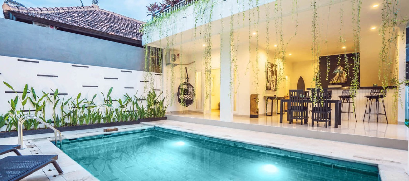 Exterior pool area of Villa Vanilla Canggu in Bali