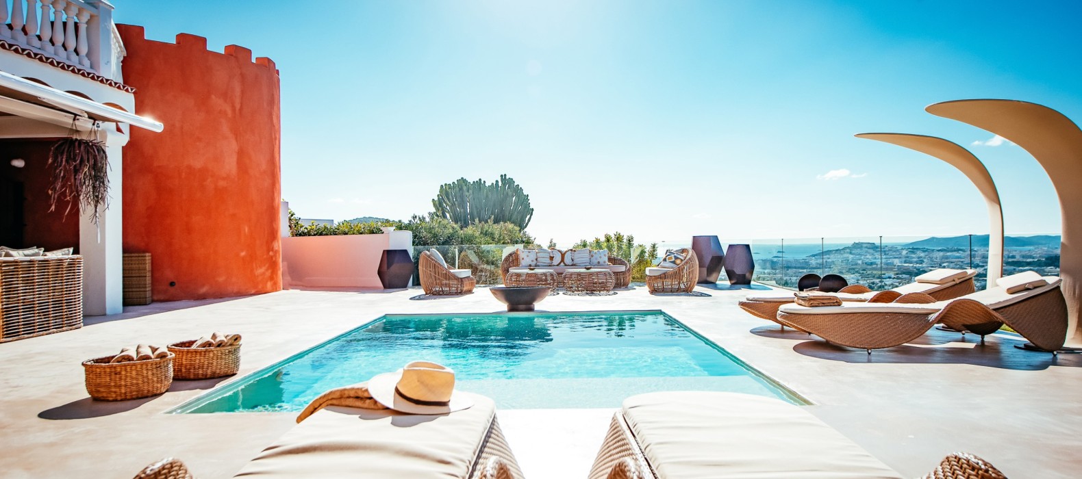 Exterior pool area of Villa The Nest Two in Ibiza