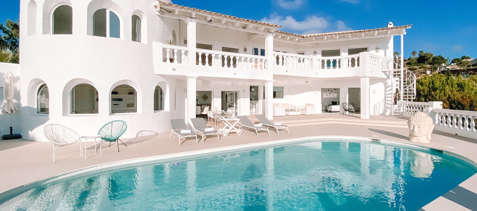 Exterior villa view of Villa The White Pearl in Ibiza