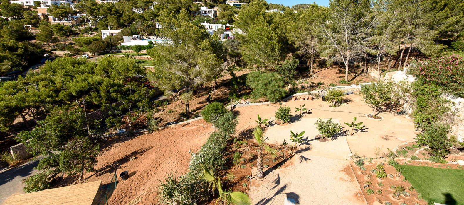 View of the garden of Villa Triple X in Ibiza