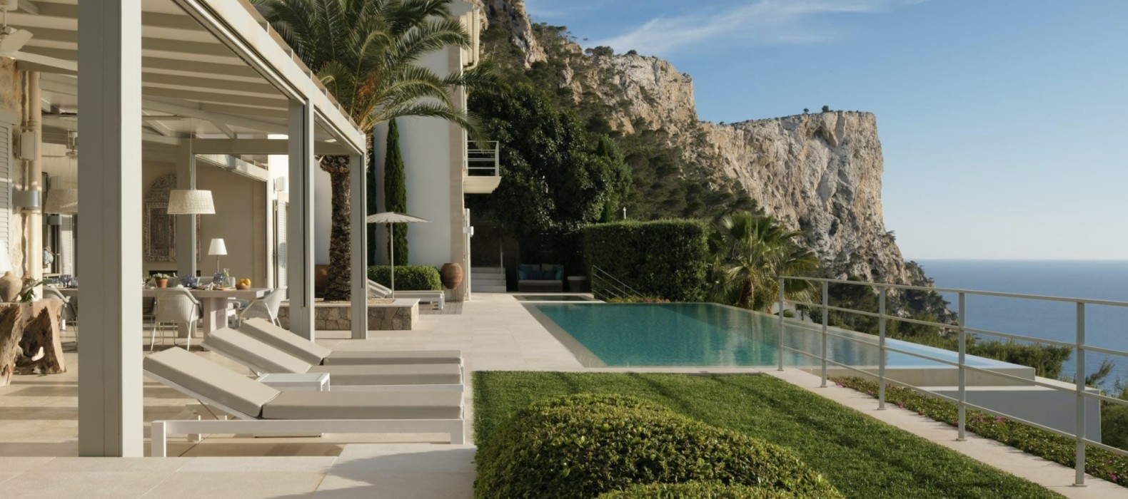 Exterior pool area of Villa The Big Blue in Mallorca